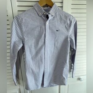 Vineyard Vines Blue and White Windowpane Button-Down Shirt